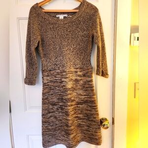 Maggy London merino wool blend sweater dress brown size large classic cozy